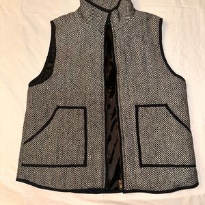 Black and White Herringbone Vest